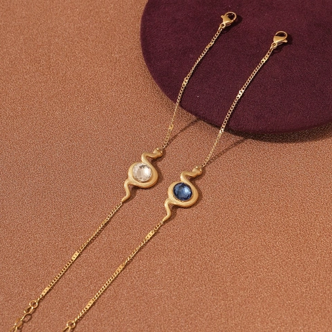 Pendientes Collar Anillo Pulsera de Acero Inoxidable con Serpiente Vintage para Mujer Joyería de Serpiente de Zirconia Chapada en Oro Plata