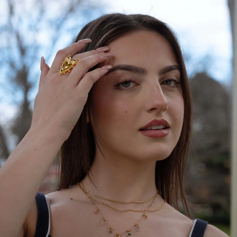 Hart Ringen Voor Dames Roestvrij Staal Verguld Verstelbaar Open Ontwerp Trendy Elegante Sieraden