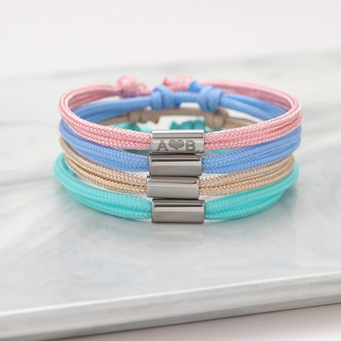 Stainless Steel Minimalist Woven Rope Bracelet For Women Adjustable Braided Hand String Fashion Commuter Jewelry Gift