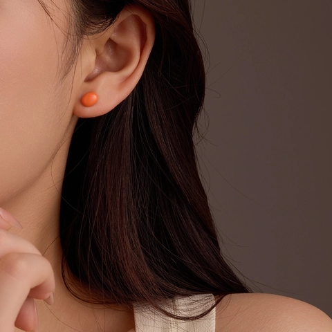 Minimalist Stainless Steel Colorful Drip Oil Bean Stud Earrings 18K Gold Plated Hypoallergenic Oval Water Drop Earrings For Women
