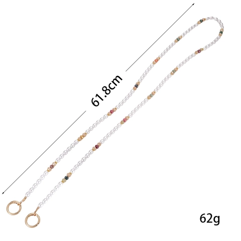 Mode Imitationsperle Künstliche Perlen Handykette Crossbody Gurt Mehrfarbig Acryl Künstliche Perle Anti-Verlust Telefon Lanyard Taschenanhänger Damen