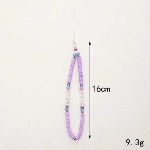 Handgefertigt Polymer Ton Perlen Handykette Handgelenkschlaufe Love Buchstabe Lächeln Herz Obst Handykette Damen Geschenk