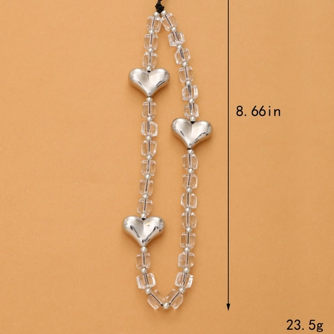 Handgefertigter Perlen Handy Anhänger Acryl Kristall Herz Stern Lächeln Gesicht Handgelenkschlaufe Für Handyhülle Damen Geschenk