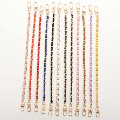 Fashion Handbag Chain Strap Leather Woven Replacement Metal Handle For Women Bag DIY Phone Case Decoration Jewelry Accessory