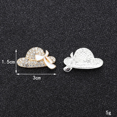 Legierung Strass Strohhut Form DIY Zubehör Mit Emaille Schleife Für Handyhülle Schuhe Schmuckherstellung Charms