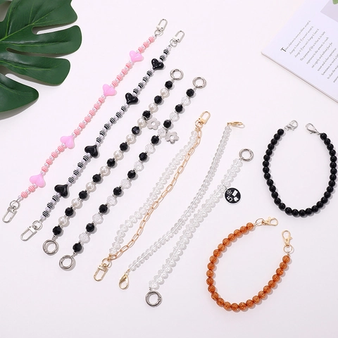 Mode Perlen Handy Kette Herz Pflaumenblüte Charm Acryl Mobile Gurt Für Damen Handy Hülle Tasche Dekoration Schmuck Geschenk