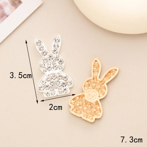 Simpatici Ciondoli Coniglio in Lega Strass Accessori DIY per Scarpe Custodia Telefono Ciondoli Animali Decorativi Gioielli Donna