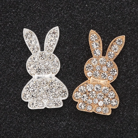 Simpatici Ciondoli a Forma di Coniglio in Lega di Strass Accessori per Gioielli Fai da Te per Scarpe Decorazione Custodia Telefono