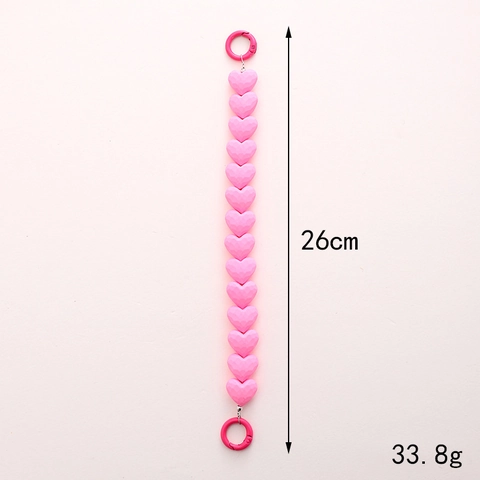 Faceted Beaded Heart Phone Chain Handheld Acrylic Resin Bag Charm Water Cup Strap For Women Candy Color Fashion Accessories