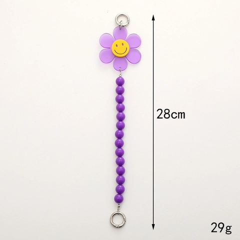 Zonnebloem Smiley Gezicht Acryl Kralen Telefoonketting Schattige Tas Hanger Strap DIY Accessoire Handketting Voor Vrouwen Meisjes Cadeau