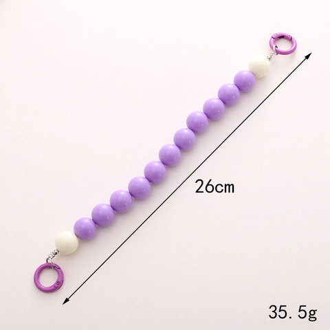Catena del Telefono a Perle Rotonde in Acrilico 16mm DIY Cinturino per Custodia Ciondolo Borsa Portachiavi Donna