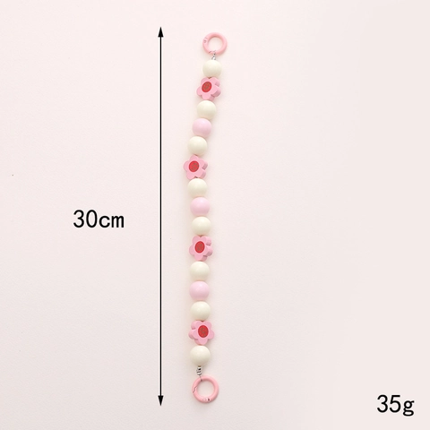 Handgefertigte Acryl Blume Perlen Handykette Süßer Pastoraler Stil Taschenanhänger Anti-Verlust Handgelenkband Für Damen Teenager Geschenk