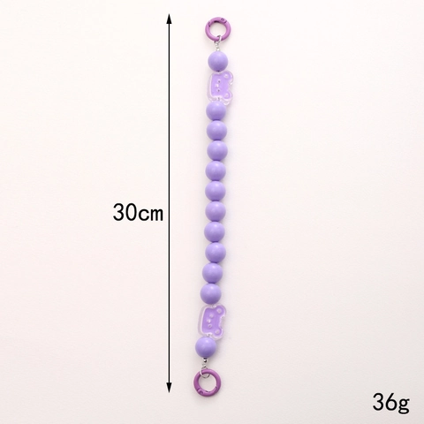 Acrylic Beaded Phone Chain Cartoon Bear Flower Bag Charm Keychain Hand Strap For Women Girls Macaron Style Jewelry Accessory