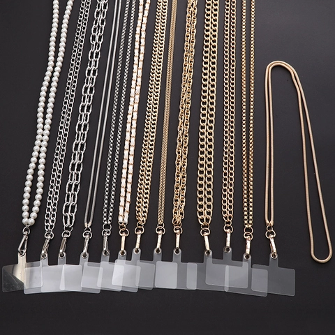 Catenina per Cellulare in Metallo Tracolla Intrecciata in Pelle Perle Artificiali Cinturino di Ricambio Anti-Caduta Donna
