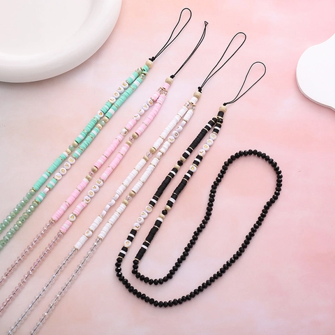 Mode Kristall Perlen Handy Lanyard LOVE Buchstabe Acryl Perlen Anti-Verlust Mobile Hals Gurt Für Damen Smartphone Zubehör
