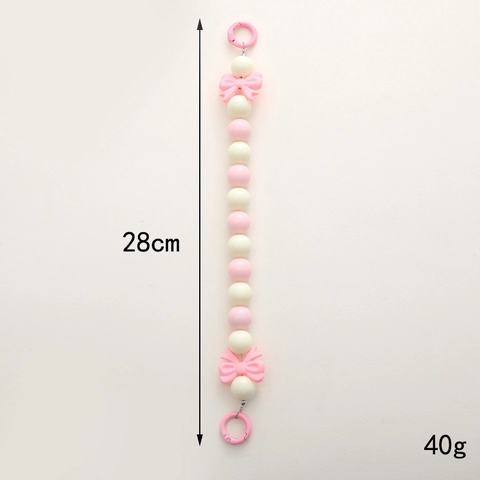 Acrylic Beaded Phone Chain Candy Color Bowknot Handbag Strap DIY Phone Case Hanging Ornament For Women Girl Daily Gift