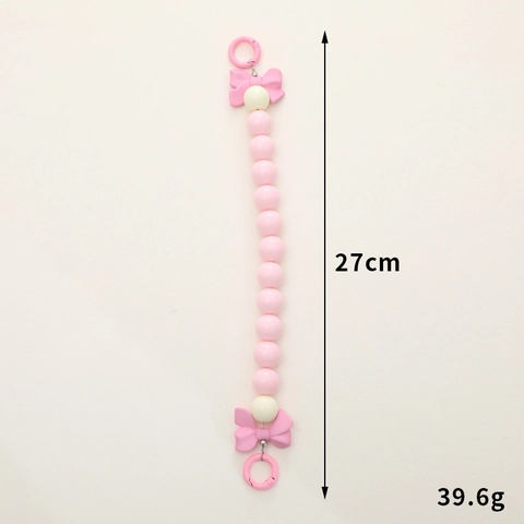 Catena per Cellulare in Acrilico Color Caramella Con Fiocco Cordino di Perline per Custodia Borsa Ciondolo Laccato Regalo