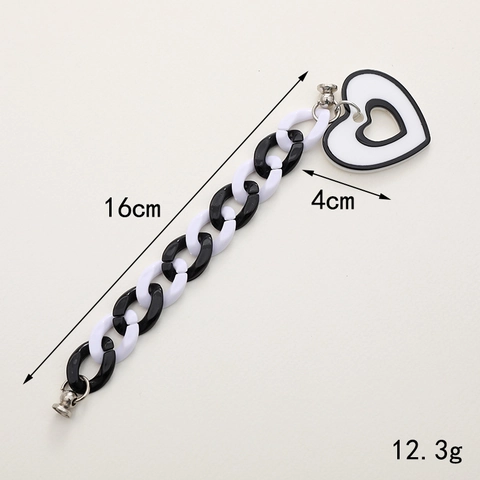 Mode Farbverlauf Acryl Handykette Herz Bär Hase Sonnenblume Anti-Drop Handy Gurt Armband Für Damen Schmuck
