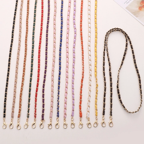 Tracolla per Borsa in Catena Avvolta in Pelle PU in Metallo di Moda Cordino per Telefono Accessori Eleganti da Donna