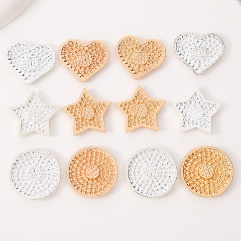 Alloy Rhinestone Artificial Pearl Star Heart Round DIY Shoe Charms Phone Case Decoration Accessories Electroplated Craft Jewelry Findings