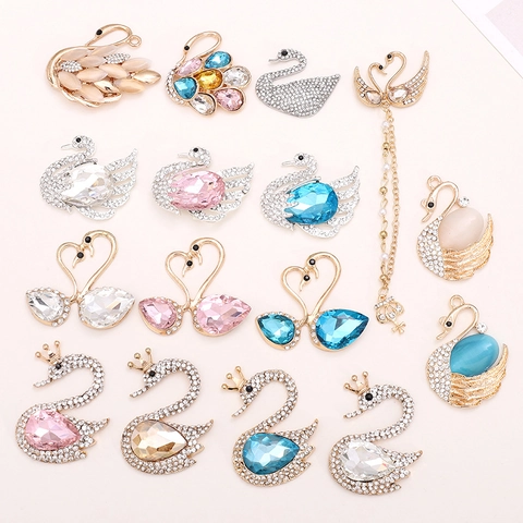 Ciondoli a Forma di Cigno e Anatra in Lega di Zinco con Strass per Creazione di Gioielli Fai-da-te Decorazione per Cellulare Donna