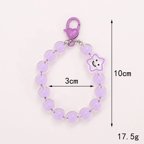 Portachiavi in Acrilico Color Macaron con Perline Stella Faccina Sorridente Fiocco Sirena Ciondolo Borsa Accessorio Dolce Regalo Donna