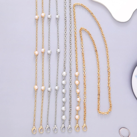 Mode Metallkette Künstliche Perle Umhängeriemen Multifunktionale Handyhülle Taschenkette Zubehör Mit Verschlüssen Damen