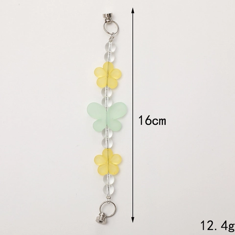 Catenina per Telefono in Perline di Acrilico Farfalla Fiore Cuore Orso Cinturino Fibbia Magnetica per Donna