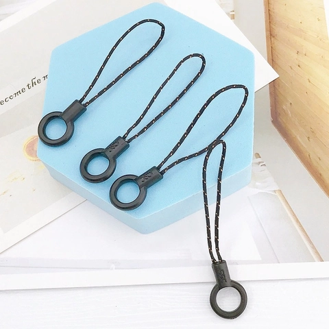 Minimalistischer Schwarzer Lanyard-Verbinder Mit Rundem Loch DIY Handyhülle Gurt Seilkopf Für Handyanhänger Schlüsselanhänger Handkette