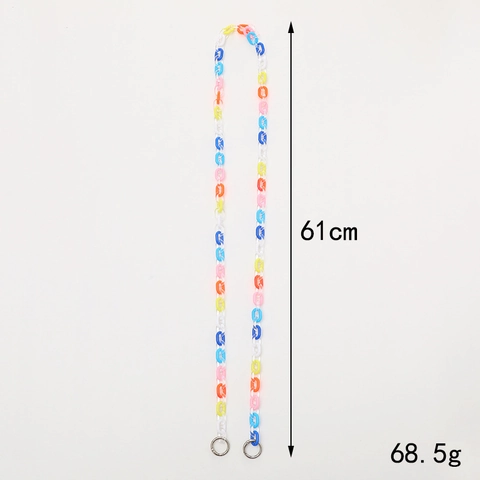 Candy Color Acrylic Heart Chain Phone Lanyard Crossbody Mobile Phone Strap For Women Multi Color Bag Pendant Charm Jewelry