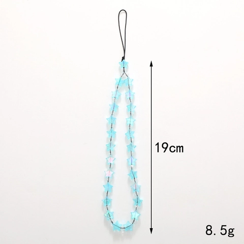 Acrylic Beaded Phone Chain Iridescent Star Phone Lanyard Anti-Loss Wrist Strap For Phone Case Charm Pendant Women Jewelry