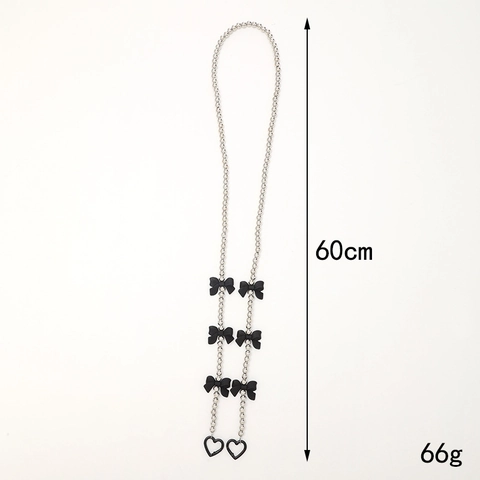 Correa de Bolso Cruzado de Cuentas de Acrílico Cordón para Teléfono Con Lazo Hebilla de Corazón de Aleación Estilo JK Cadena