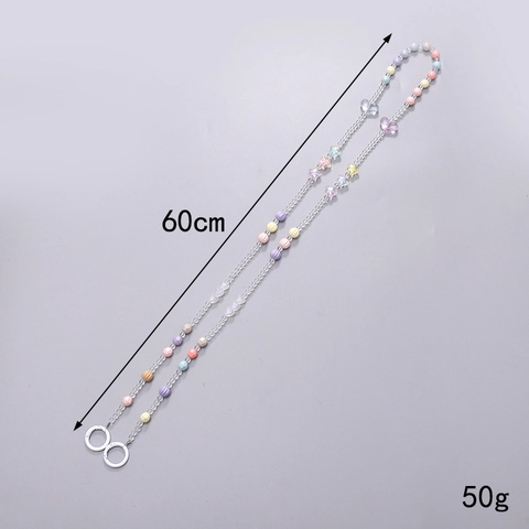 Damen Acryl Perlen斜挎 Handy-Lanyard Kette AB Schmetterling Blume Stern Herz Muster Tasche Zubehör Gurt Mit Verschluss