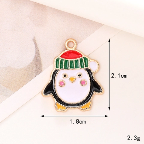 Christmas Zinc Alloy Drip Oil Pendants Snowflake Tree Elk Santa DIY Pendant For Jewelry Making Earrings Necklaces Bracelet