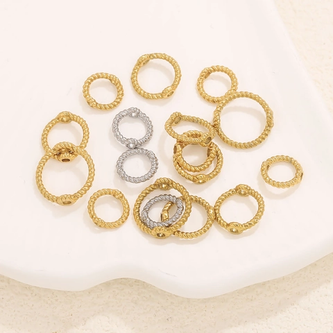 Edelstahl Gedrehtes Seil Verbindungsringe Für DIY Schmuckherstellung Gold Silber Perlen Spacer Verbindungsring Zubehör