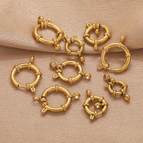 Stainless Steel Sailor Clasp Spring Ring Clasp Round DIY Jewelry Connection Buckle For Necklace Bracelet Making Findings