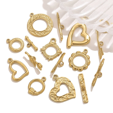 Stainless Steel OT Toggle Clasp Connectors Heart Arrow Flower For DIY Bracelet Necklace Jewelry Making Findings Accessories