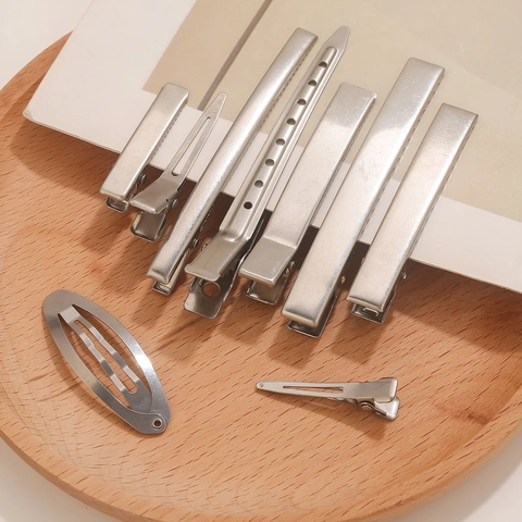 Fermagli per Capelli Professionali in Acciaio Inox per Salone Becco d'Anatra Clip di Posizionamento DIY Parrucchiere