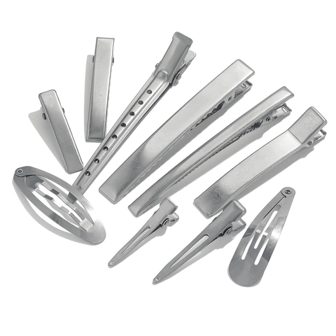 Fermagli per Capelli Professionali in Acciaio Inox per Salone Becco d'Anatra Clip di Posizionamento DIY Parrucchiere