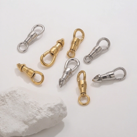 Stainless Steel DIY Trigger Snap Hook Lobster Clasp Polished Swivel Buckle For Keychain Jewelry Making Accessories Connector