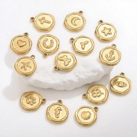 Roestvrij Stalen DIY Hangers Reliëf Vlinder Hart Kruis Hamsa Boze Oog Charms Voor Ketting Armband Oorbellen Sieraden Maken