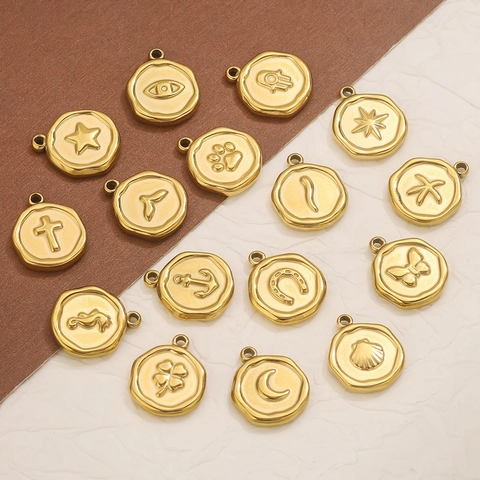 Roestvrij Stalen DIY Hangers Reliëf Vlinder Hart Kruis Hamsa Boze Oog Charms Voor Ketting Armband Oorbellen Sieraden Maken