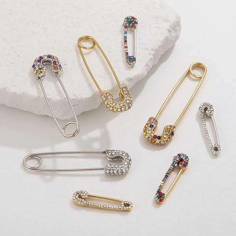 Ciondolo Spilla da Balia alla Moda in Acciaio Inossidabile Con Decorazione in Strass Multicolore Bianco Cristallo Spilla per Donna Fai da Te Gioielli