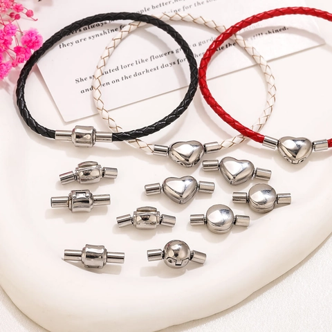 Roestvrij Staal Magnetische Sluitingen Voor Sieraden Maken Hart Rond Bol Cilinder Connectoren DIY Armband Ketting Gespen