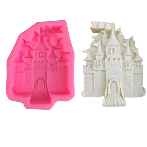 Stampo in Silicone a Forma di Castello per Decorazione di Torte Fondente Fatto a Mano Sapone Manuale Strumento di Cottura