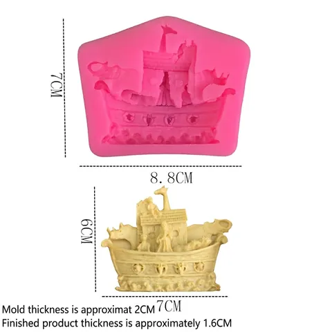 Noahs Arche Boot Tier Silikonform Für DIY Fondant Kuchen Schokolade Zucker Handwerk Backen Dekoration Rosa 3D Boot Form