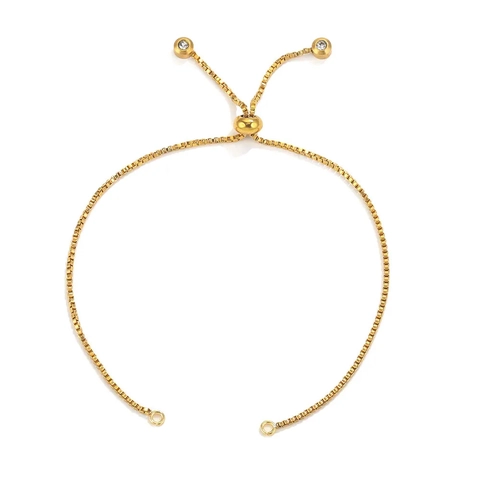 Verstellbare Edelstahl Box Chain Armband DIY Schmuckzubehör Komponente Mit Schiebeschnalle Strass Enden Für Basteln Damen Accessoires