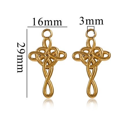 Colgante de Nudo de Bruja Irlandesa Nudo Celta de Acero Inoxidable Accesorios de Joyería DIY para Collar Pulsera Oro Colgante Solo