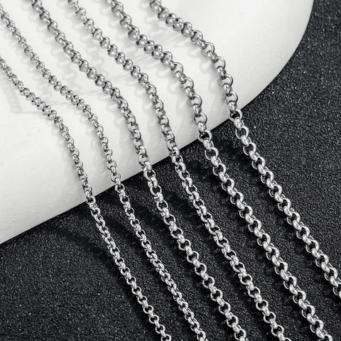 Stainless Steel Rolo Chain For DIY Jewelry Making Bulk O-Chain Necklace Link Production Findings For Women Men Jewelry Crafting Supplies