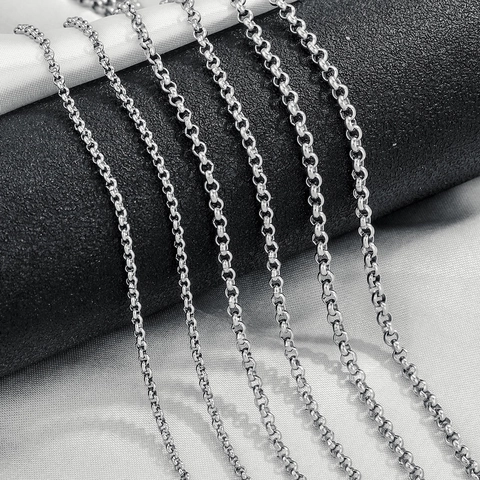 Stainless Steel Rolo Chain For DIY Jewelry Making Bulk O-Chain Necklace Link Production Findings For Women Men Jewelry Crafting Supplies